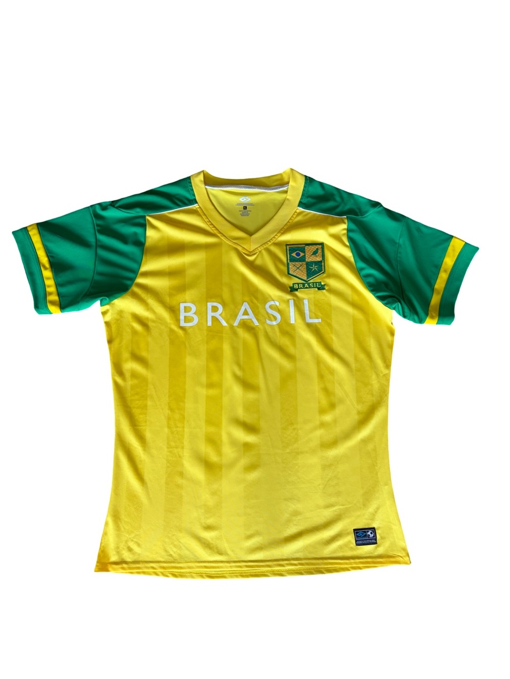 Brazil Soccer Jersey World League Futbol Shirt Yellow and Green Men’s XL